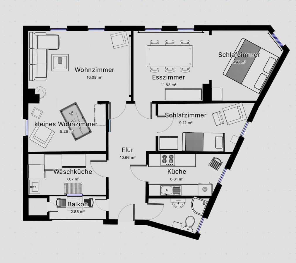 ברמרהבן Das Blaue Tuerchen - Wohnung Mit Beamer Und Kicker מראה חיצוני תמונה